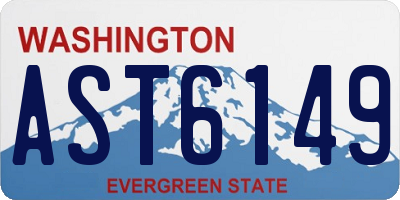WA license plate AST6149