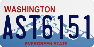 WA license plate AST6151