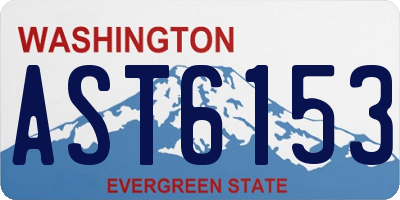 WA license plate AST6153