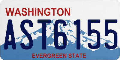 WA license plate AST6155