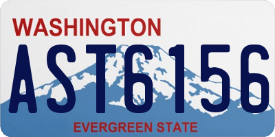 WA license plate AST6156