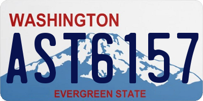 WA license plate AST6157