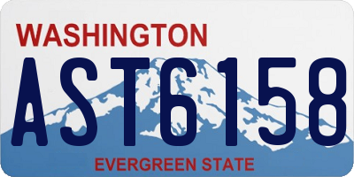 WA license plate AST6158