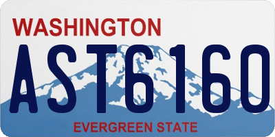 WA license plate AST6160