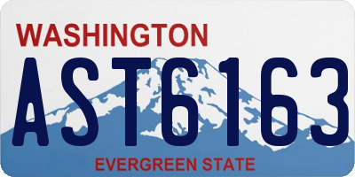 WA license plate AST6163