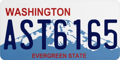 WA license plate AST6165