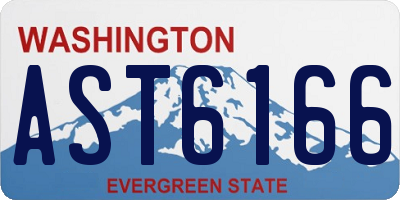 WA license plate AST6166