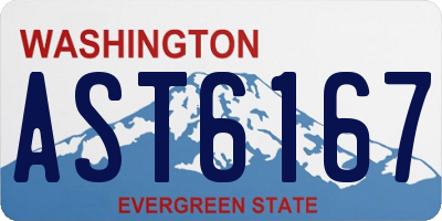 WA license plate AST6167