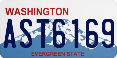 WA license plate AST6169