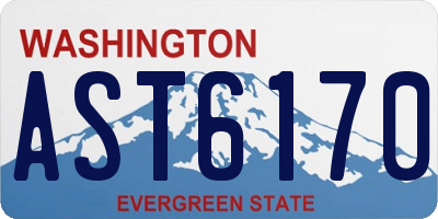WA license plate AST6170