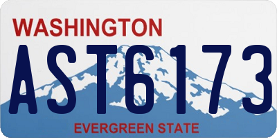 WA license plate AST6173