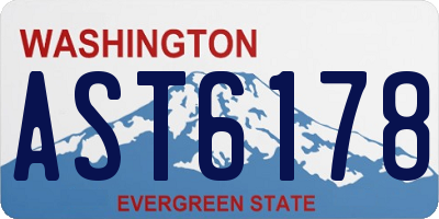 WA license plate AST6178