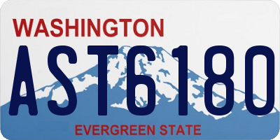 WA license plate AST6180
