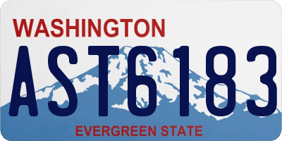 WA license plate AST6183