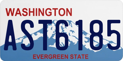 WA license plate AST6185