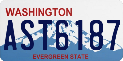 WA license plate AST6187