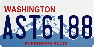 WA license plate AST6188