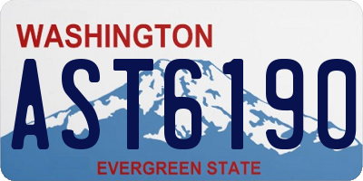 WA license plate AST6190