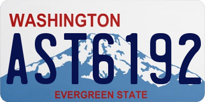 WA license plate AST6192