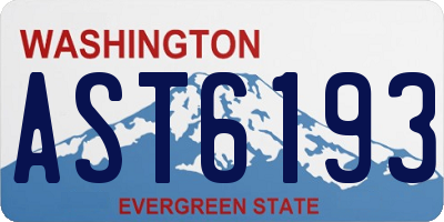 WA license plate AST6193