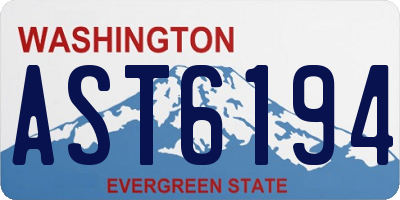 WA license plate AST6194
