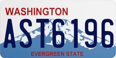 WA license plate AST6196