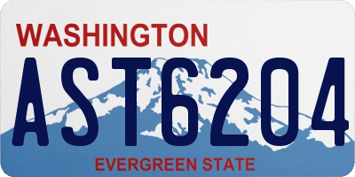 WA license plate AST6204
