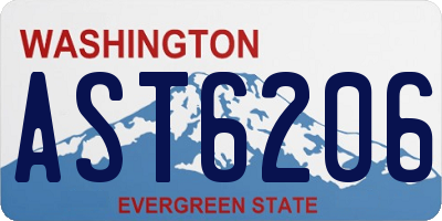 WA license plate AST6206