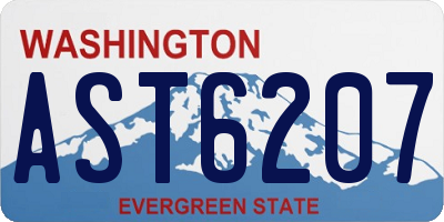 WA license plate AST6207