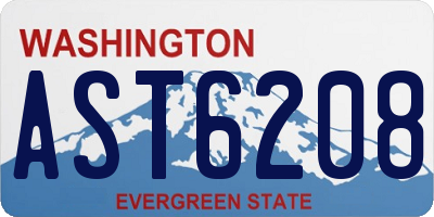 WA license plate AST6208