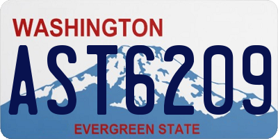 WA license plate AST6209