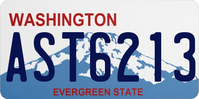 WA license plate AST6213