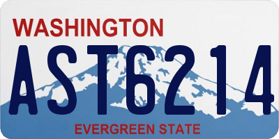 WA license plate AST6214