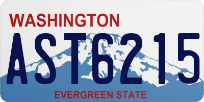 WA license plate AST6215