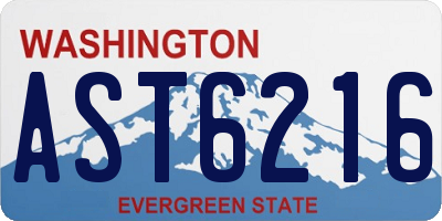 WA license plate AST6216