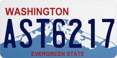 WA license plate AST6217
