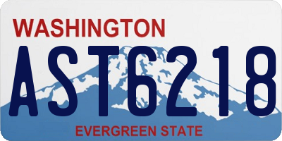 WA license plate AST6218