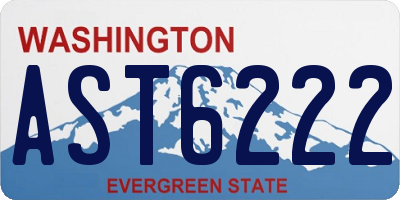 WA license plate AST6222