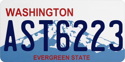 WA license plate AST6223