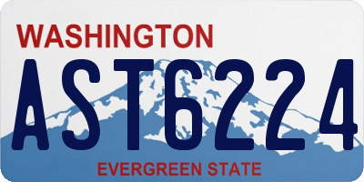 WA license plate AST6224
