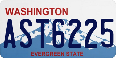 WA license plate AST6225