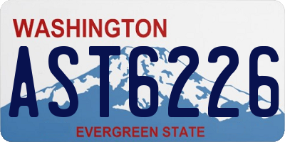 WA license plate AST6226