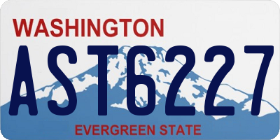WA license plate AST6227