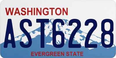 WA license plate AST6228