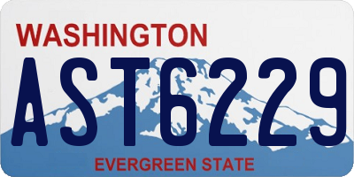 WA license plate AST6229