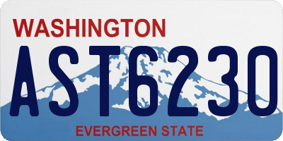 WA license plate AST6230