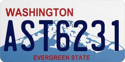WA license plate AST6231