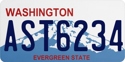 WA license plate AST6234