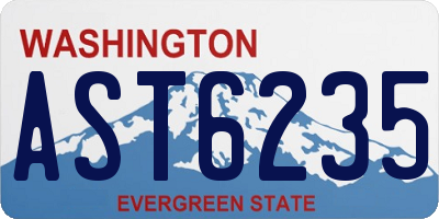 WA license plate AST6235