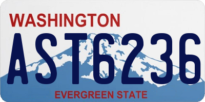 WA license plate AST6236